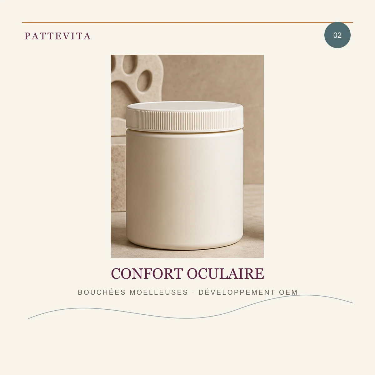 Présentation éditoriale de Bouchées moelleuses — Confort oculaire pour une gamme en marque blanche