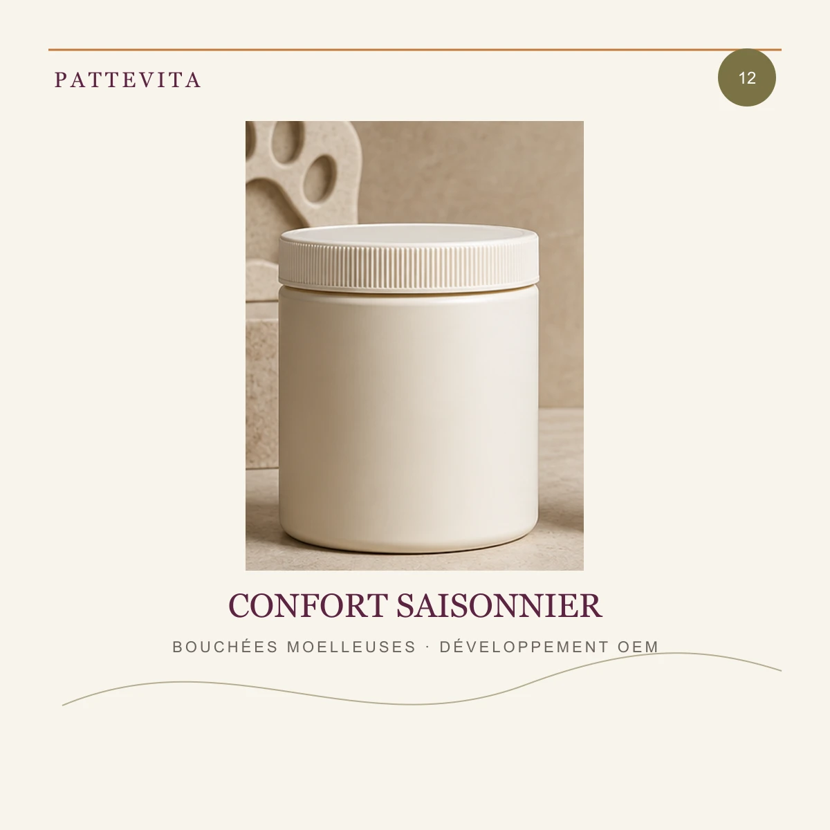 Présentation éditoriale de Bouchées moelleuses — Confort saisonnier pour une gamme en marque blanche