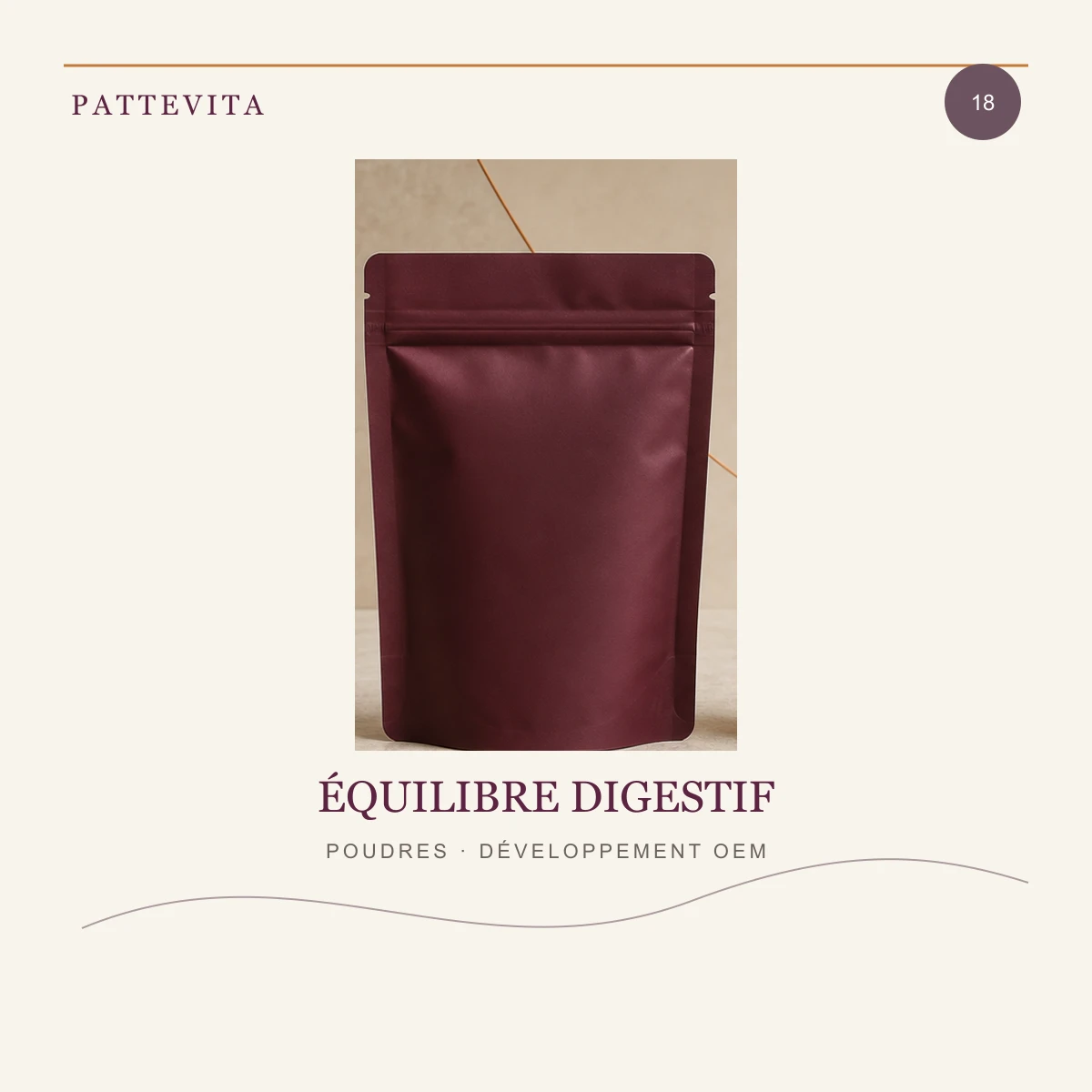 Présentation éditoriale de Poudres — Équilibre digestif pour une gamme en marque blanche