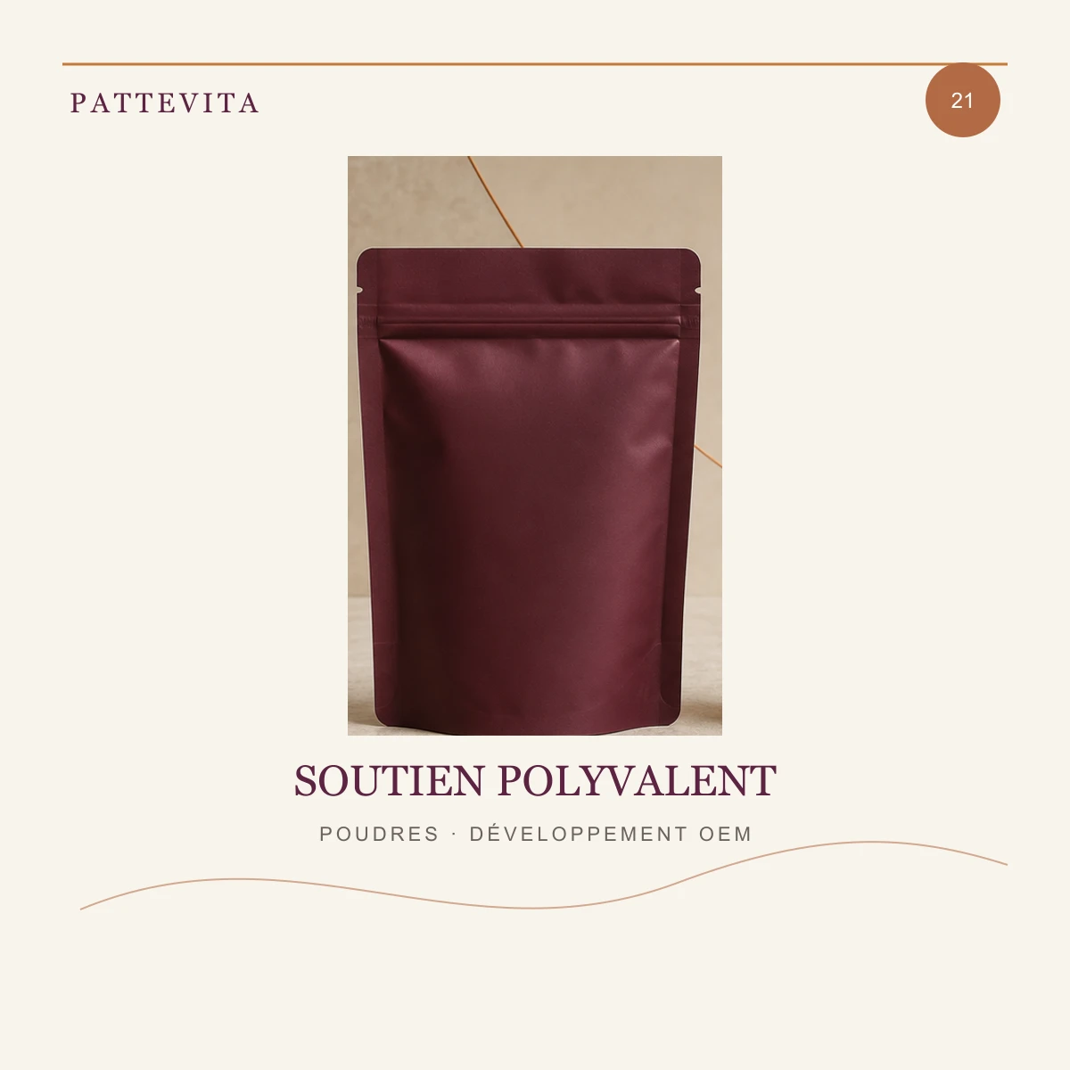 Présentation éditoriale de Poudres — Soutien polyvalent pour une gamme en marque blanche