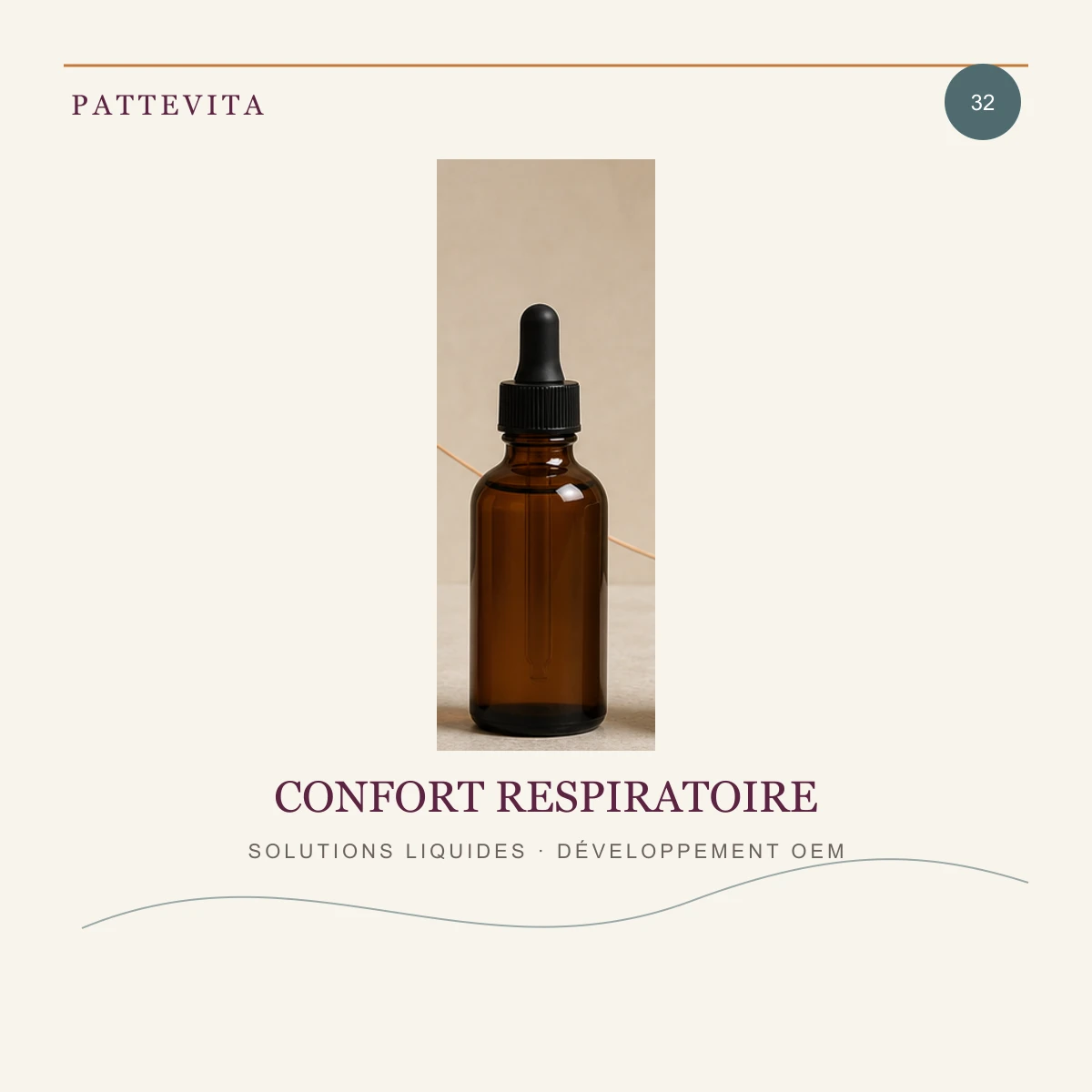 Présentation éditoriale de Solutions liquides — Confort respiratoire pour une gamme en marque blanche