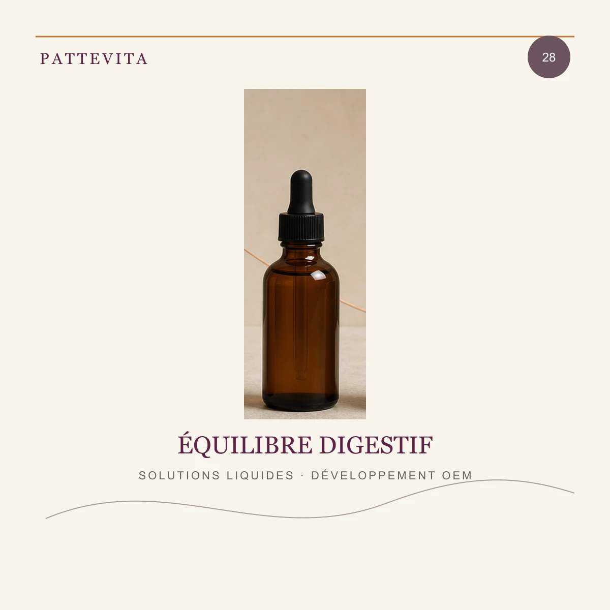 Présentation éditoriale de Solutions liquides — Équilibre digestif pour une gamme en marque blanche
