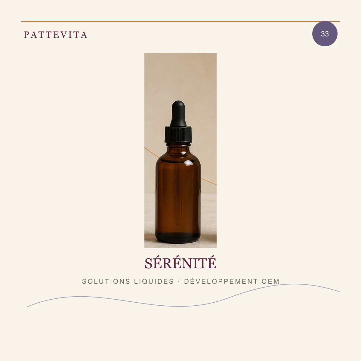 Présentation éditoriale de Solutions liquides — Sérénité pour une gamme en marque blanche